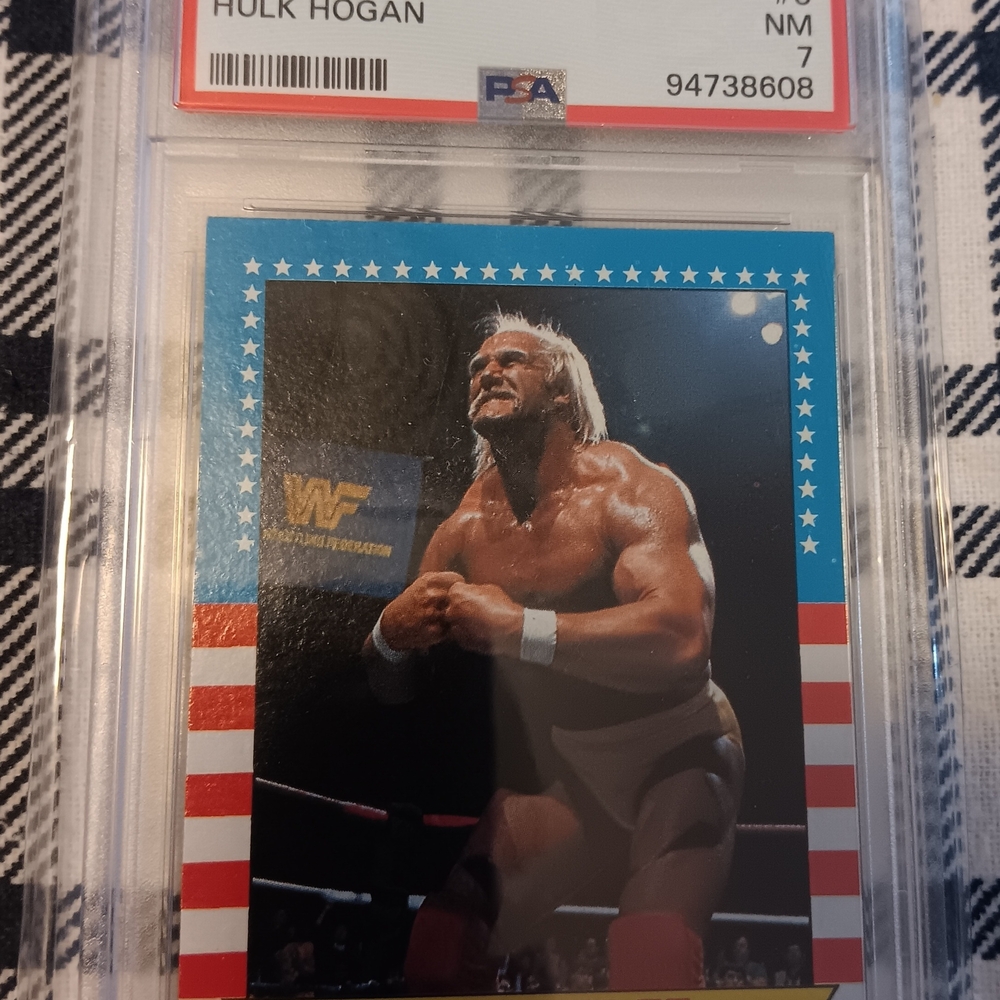 Wrestling Trading Card with Red and Blue Border